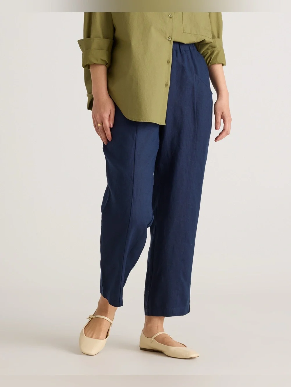 Quince Relaxed Navy Linen Pants nordic scandi euro flax nomad the label L’agence